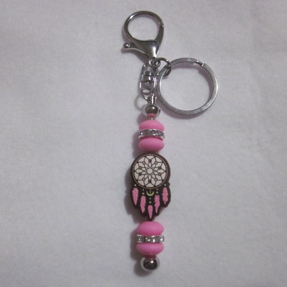 Pink Dreamcatcher Keychain / Purse Jewelry.